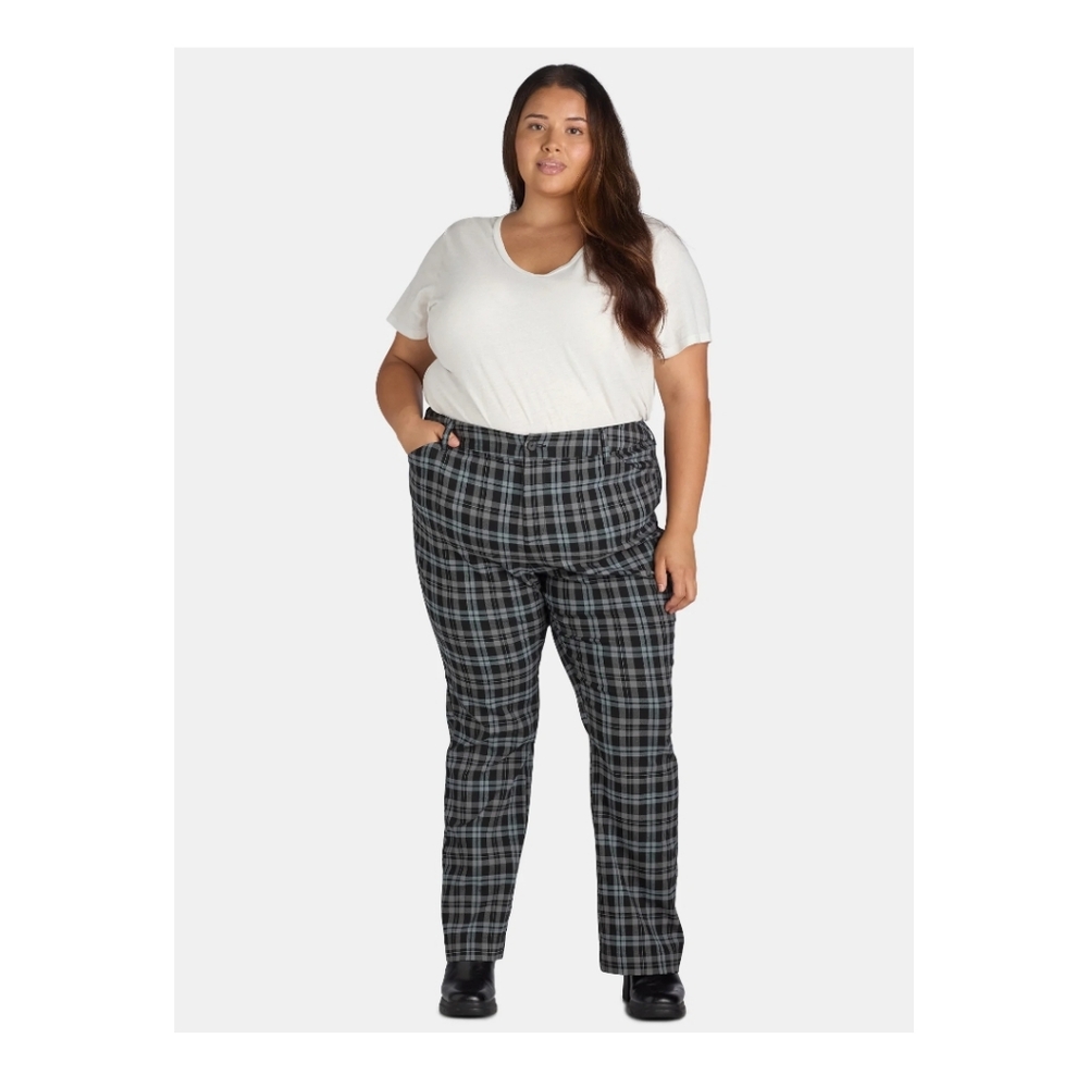 Black and Gray Plaid Pants 3x 22w